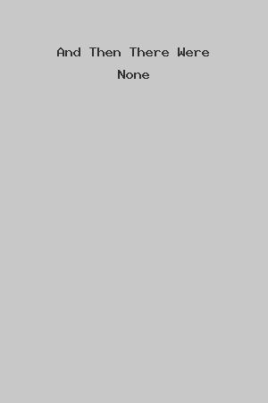 And Then There Were None cover